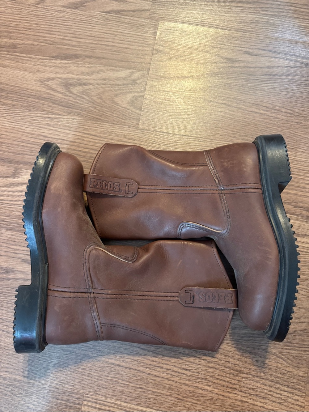 Pecos Red Wings Shoes Brown Leather Pull-On Boots